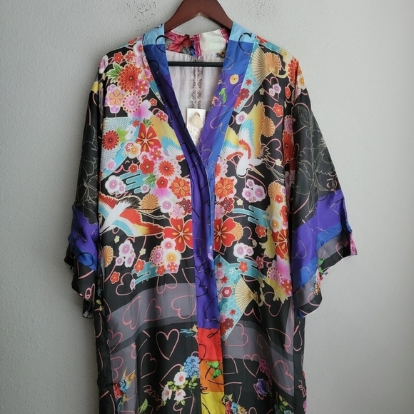 Johnny Was Fuji Brasil Silk Kimono size S NWT